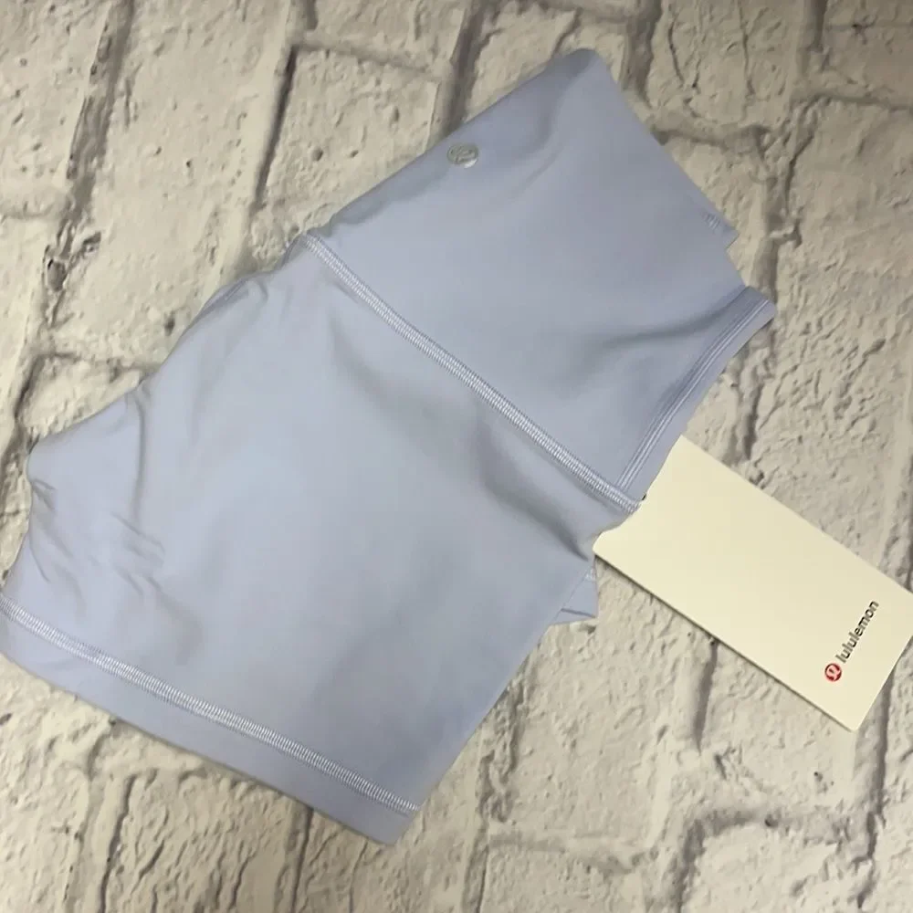 LULULEMON Align 6” Bike Shorts  PASTEL BLUE Lavender 4 6 HIGH RISE Nulu PERfect - Picture 5 of 5